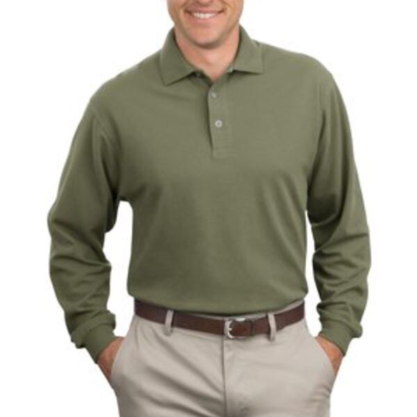 Port Authority® - Long Sleeve Pique Knit Polo. K320  Thumbnail